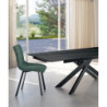 Set di 4 Sedie rivestita in tessuto easy-clean Gambe in metallo verniciato Iris 45cm X 56cm H 86cm Stones