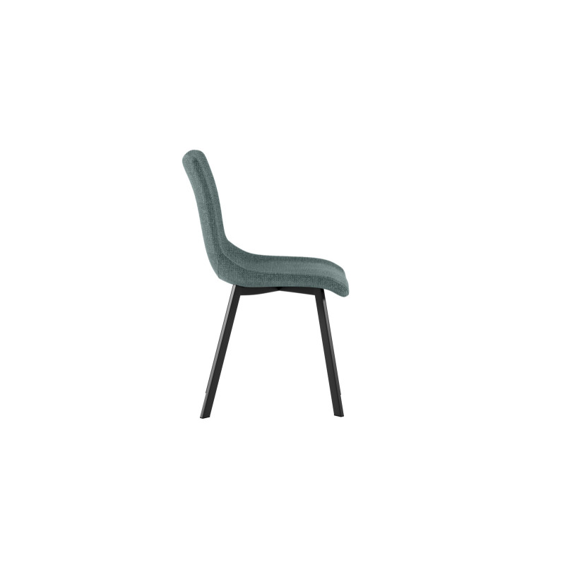 Set di 4 Sedie rivestita in tessuto easy-clean Gambe in metallo verniciato Iris 45cm X 56cm H 86cm Stones