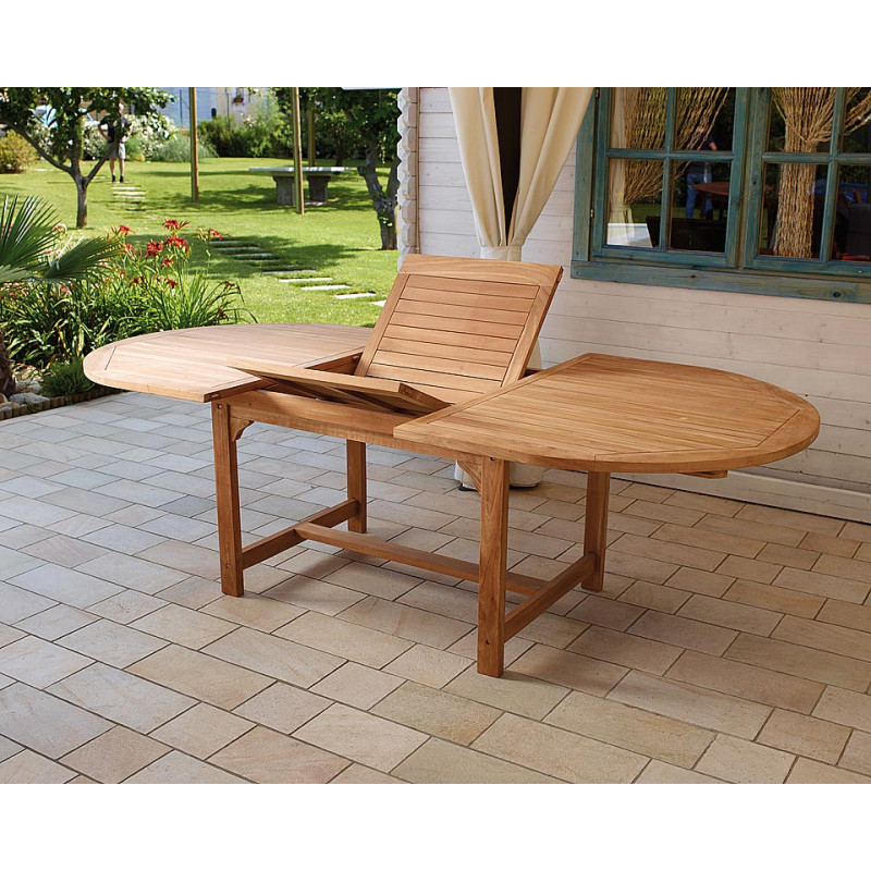 Tavolo Alicudi ovale estensibile Moia legno teak 240cm esterno