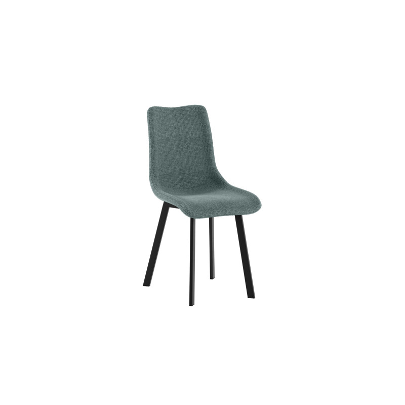 Set di 4 Sedie rivestita in tessuto easy-clean Gambe in metallo verniciato Iris 45cm X 56cm H 86cm Stones