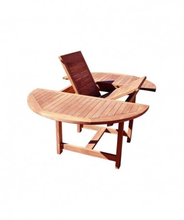 Zoom Tavolo MOIA Capraia tondo estensibile in legno teak - 170 cm