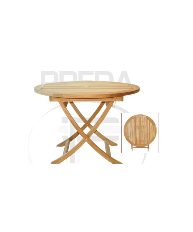Tavolo rotondo in legno Teak Ø 110 cm