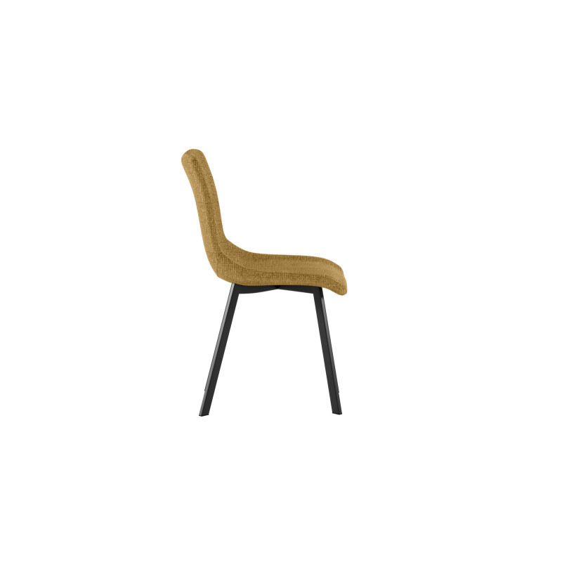 Set di 4 Sedie rivestita in tessuto easy-clean Gambe in metallo verniciato Iris 45cm X 56cm H 86cm Stones