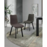 Set di 4 Sedie rivestita in tessuto easy-clean Gambe in metallo verniciato Iris 45cm X 56cm H 86cm Stones