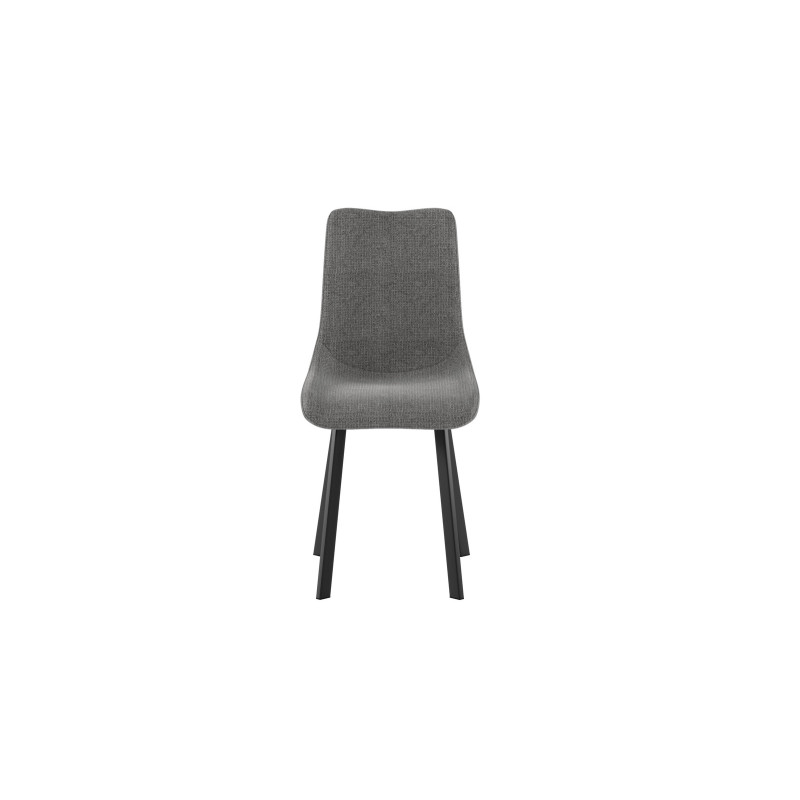 Set di 4 Sedie rivestita in tessuto easy-clean Gambe in metallo verniciato Iris 45cm X 56cm H 86cm Stones