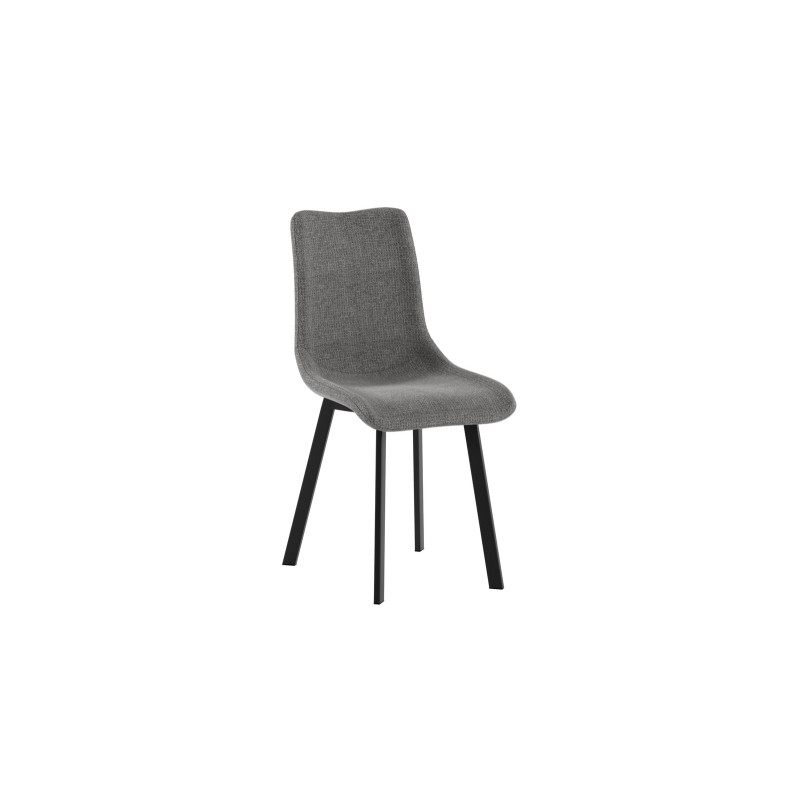 Set di 4 Sedie rivestita in tessuto easy-clean Gambe in metallo verniciato Iris 45cm X 56cm H 86cm Stones