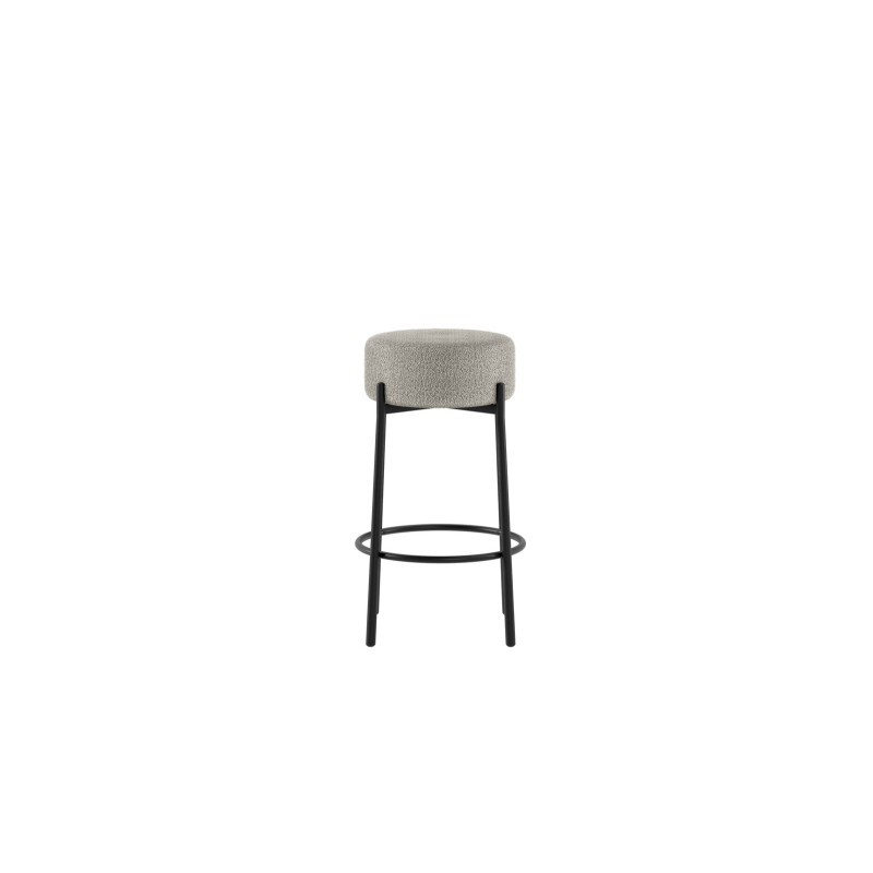 Sgabello rivestito in tessuto Gambe metallo verniciato Syd 41cm X 41cm H 67cm Stones