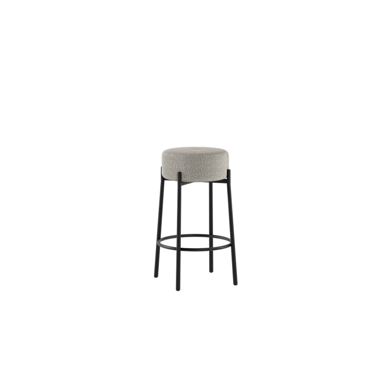 Sgabello rivestito in tessuto Gambe metallo verniciato Syd 41cm X 41cm H 67cm Stones
