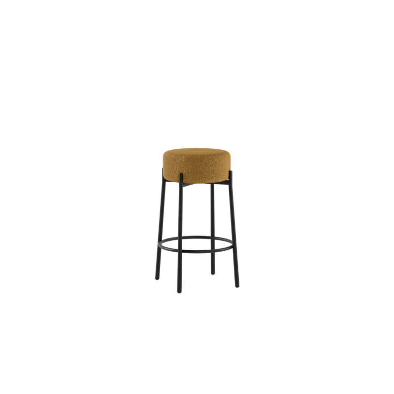 Set di 2 Sgabelli rivestito in tessuto Gambe metallo verniciato Syd 41cm X 41cm H 67cm Stones