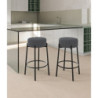 Set di 2 Sgabelli rivestito in tessuto Gambe metallo verniciato Syd 41cm X 41cm H 67cm Stones