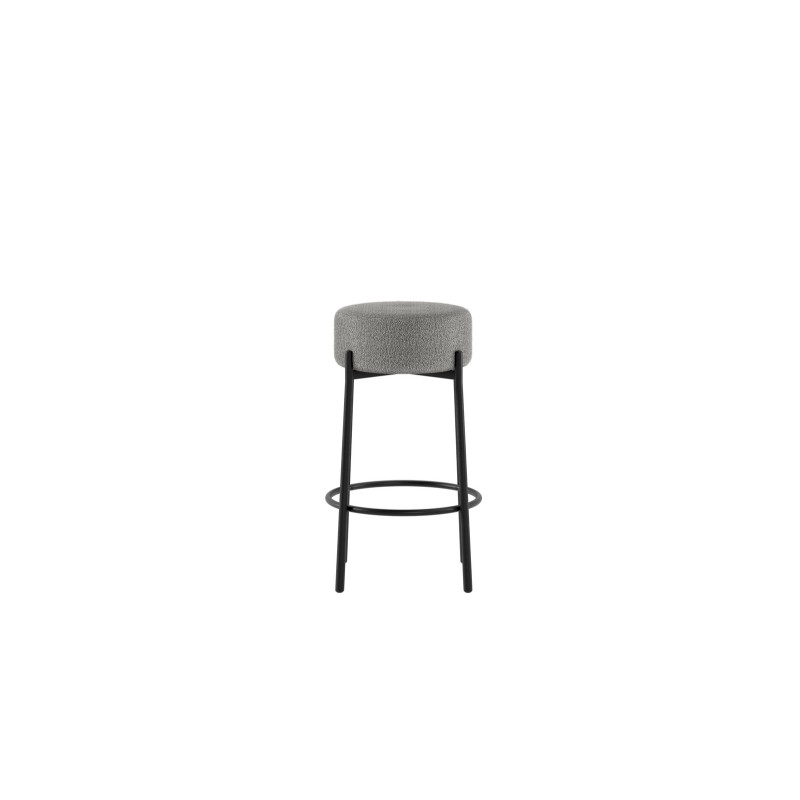Set di 2 Sgabelli rivestito in tessuto Gambe metallo verniciato Syd 41cm X 41cm H 67cm Stones