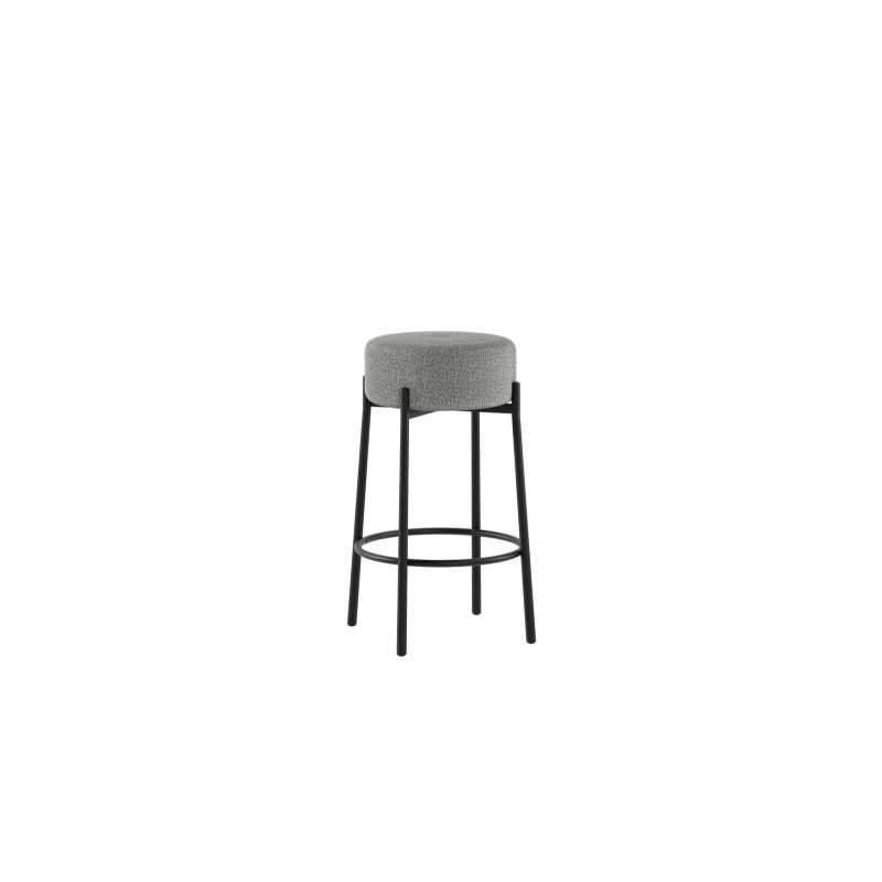 Set di 2 Sgabelli rivestito in tessuto Gambe metallo verniciato Syd 41cm X 41cm H 67cm Stones