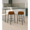 Set di 2 Sgabelli rivestito in tessuto Gambe metallo verniciato Syd 41cm X 41cm H 67cm Stones