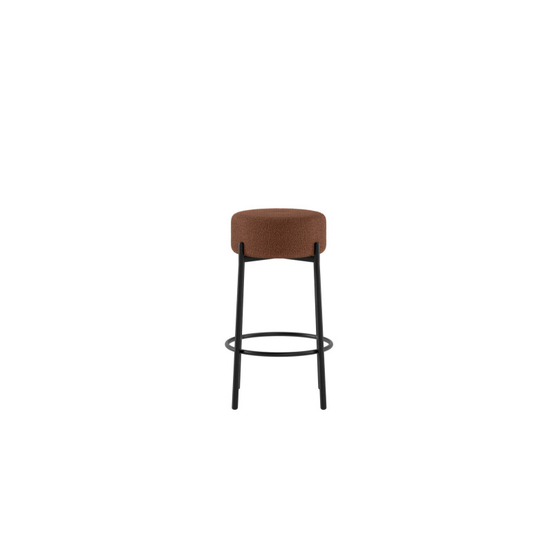 Set di 2 Sgabelli rivestito in tessuto Gambe metallo verniciato Syd 41cm X 41cm H 67cm Stones
