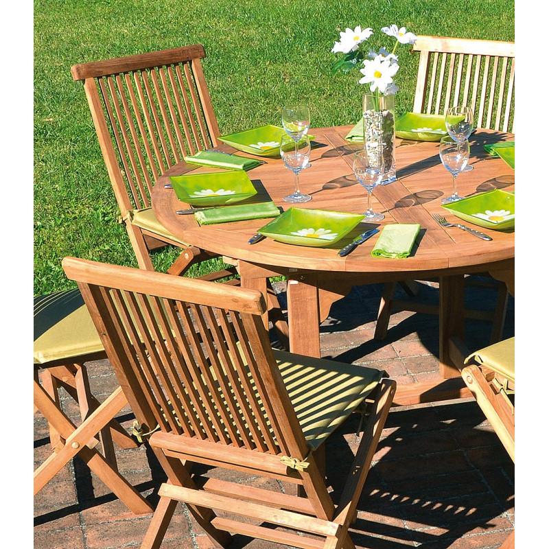 Tavolo Moia Capraia tondo estensibile legno teak 170cm giardino