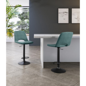 Sgabello con alzata a GAS rivestito in tessuto easy-clean Gambe metallo verniciato Alex 45cm X 52cm H 88,5/103,5cm Stones