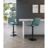 Set di 2 Sgabelli con alzata a GAS rivestito in tessuto easy-clean Gambe metallo verniciato Alex 45cm X 52cm H 88,5/103,5cm Ston