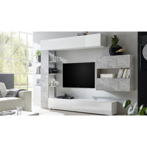 Parete attrezzata libreria Astrakat colore beton