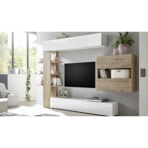 Parete attrezzata libreria Astrakat colore rovere