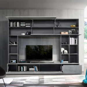 Zoom Parete attrezzata Boran grigio ossido beton