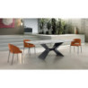 Tavolo fisso con top in ceramica su vetro Gambe in metallo verniciato/soft-touch Atlas 110cm X 220cm H 75cm Stones