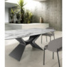Tavolo fisso con top in ceramica su vetro Gambe in metallo verniciato/soft-touch Atlas 110cm X 220cm H 75cm Stones