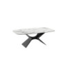 Tavolo fisso con top in ceramica su vetro Gambe in metallo verniciato/soft-touch Atlas 110cm X 220cm H 75cm Stones