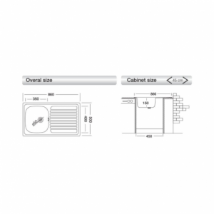 Zoom Samet Lavello incasso SA278 86x50 cm destro