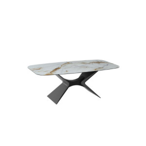 Zoom Tavolo fisso con top in ceramica su vetro Gambe in metallo verniciato/soft-touch Atlas 110cm X 220cm H 75cm Stones