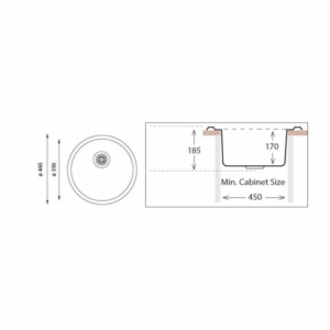 Zoom Lavello rotondo diametro 44,6 cm Rondo' ec192