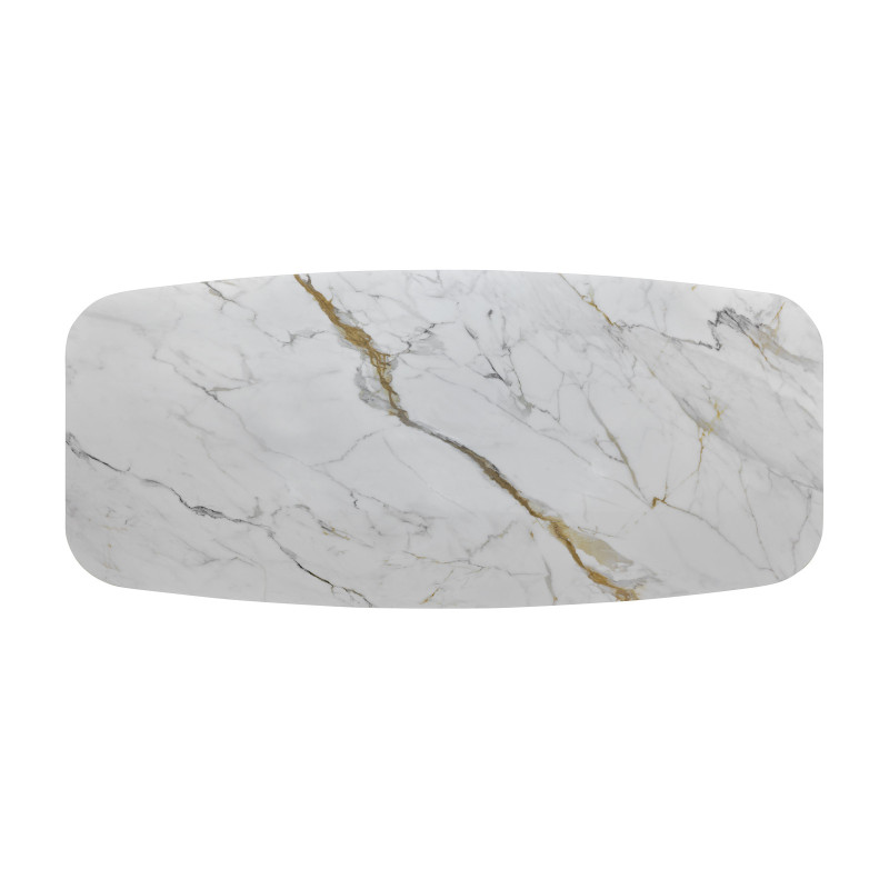 Tavolo fisso con top in ceramica su vetro Gambe in metallo verniciato/soft-touch Atlas 110cm X 220cm H 75cm Stones