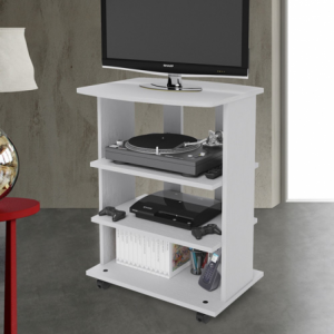 Carrello porta TV Elide 60x45x81H bianco frassinato
