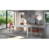 Tavolo allungabile con top in vetro Gambe in metallo verniciato Allunghe interne Frame 80cm X 120-170cm H 75cm Stones