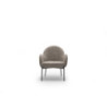 Poltrona rivestita in tessuto bouclé Gambe metallo verniciato Malibu 69cm X 72cm H 82cm Stones