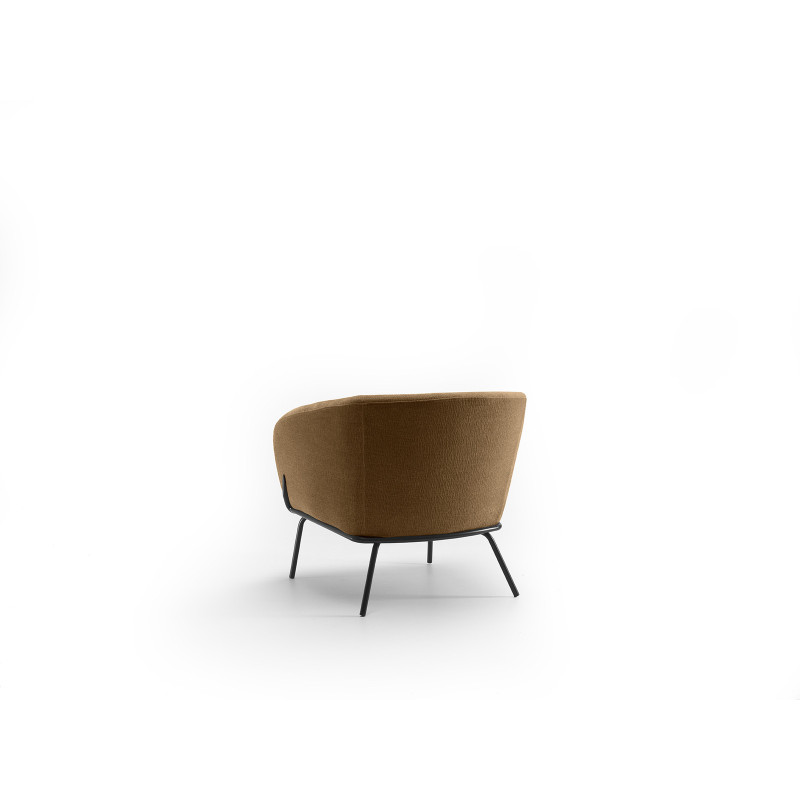 Poltrona rivestita in velluto Gambe metallo verniciato Sherry 75cm X 74cm H 69cm Stones