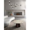 Tavolino con top in ceramica su vetro e struttura in metallo Bronzo Pillar big 90cm X 90cm H 45cm Stones