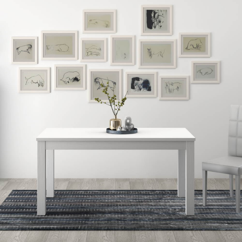 Tavolo allungabile FIRENZE 120x80 bianco frassinato