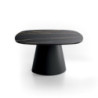 Tavolino con top in ceramica su vetro e struttura in metallo Nero Pillar big 90cm X 90cm H 45cm Stones