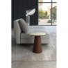 Tavolino con top in ceramica su vetro e struttura in metallo Bronzo Pillar small 40cm X 40cm H 50cm Stones