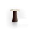 Tavolino con top in ceramica su vetro e struttura in metallo Bronzo Pillar small 40cm X 40cm H 50cm Stones