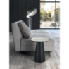 Tavolino con top in ceramica su vetro e struttura in metallo Antracite Pillar small 40cm X 40cm H 50cm Stones