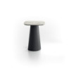 Tavolino con top in ceramica su vetro e struttura in metallo Antracite Pillar small 40cm X 40cm H 50cm Stones