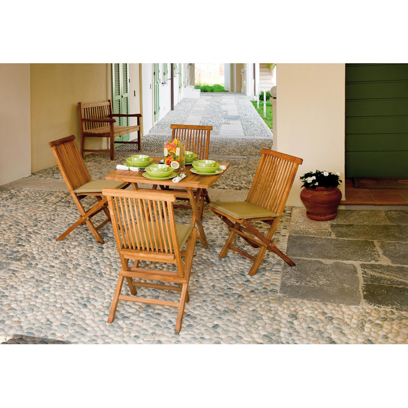 Tavolo Vulcano quadrato Moia legno teak 80cm esterno resistente