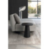 Tavolino con top in ceramica su vetro e struttura in metallo Nero Pillar small 40cm X 40cm H 50cm Stones