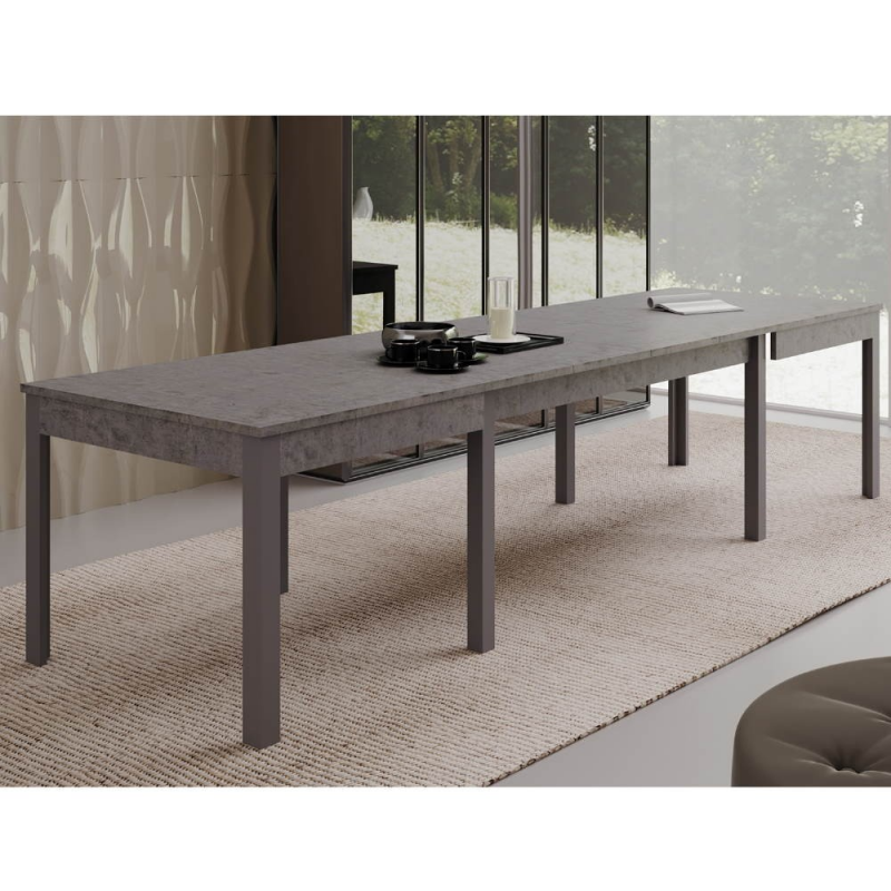 Tavolo Super4 160x90 allungabile a 320 cm cemento