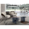 Tavolino in vetro martellato Fold big 90cm X 90cm H 35cm Stones