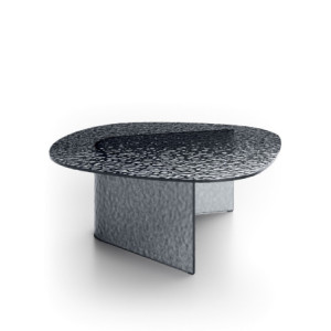 Zoom Tavolino in vetro martellato Fold big 90cm X 90cm H 35cm Stones