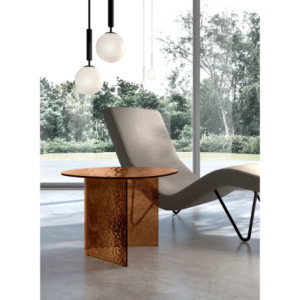 Tavolino in vetro martellato Fold small 60cm X 60cm H 44cm Stones