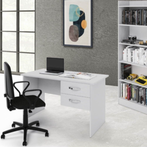 Scrivania Tiffany due cassetti 119x64x75h cm bianco frassinato