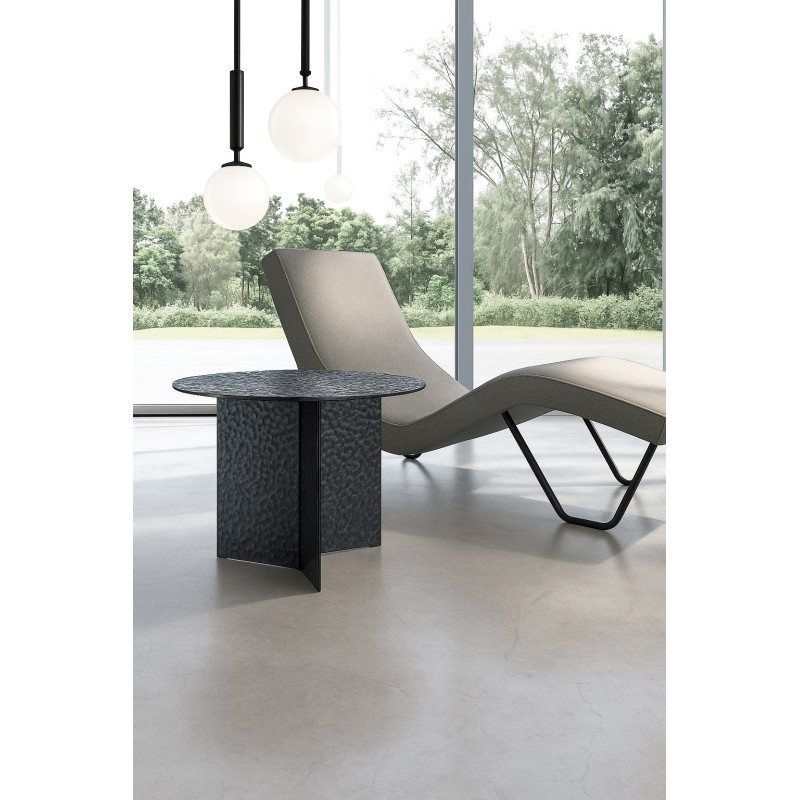 Tavolino in vetro martellato Fold small 60cm X 60cm H 44cm Stones